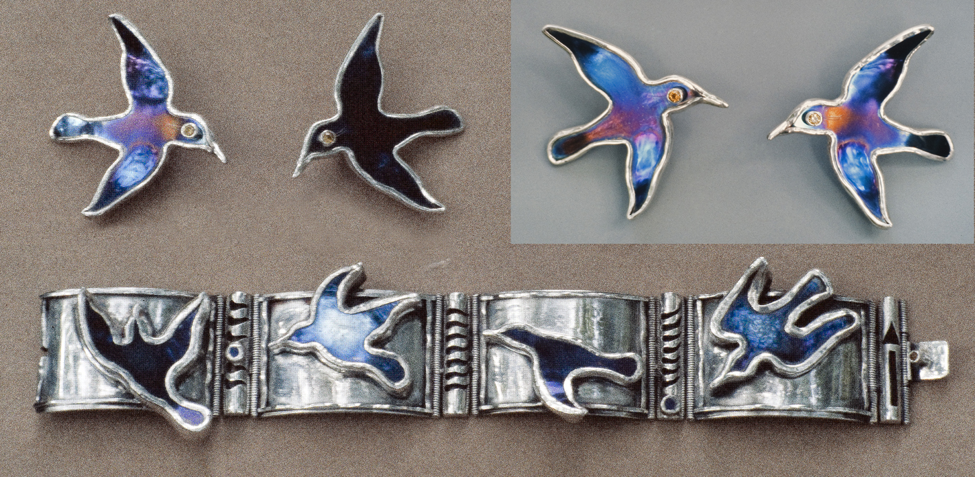 Bird Bracelet & Earrings x 4 SAF