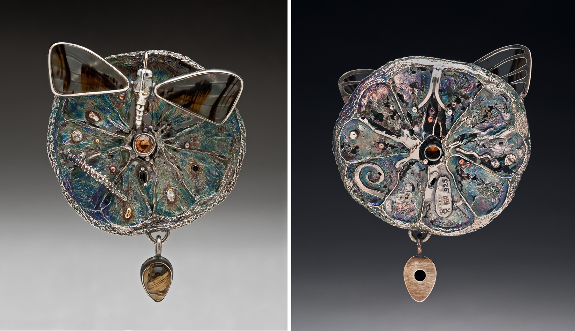 Memento Mori -- brooch -- fron and back